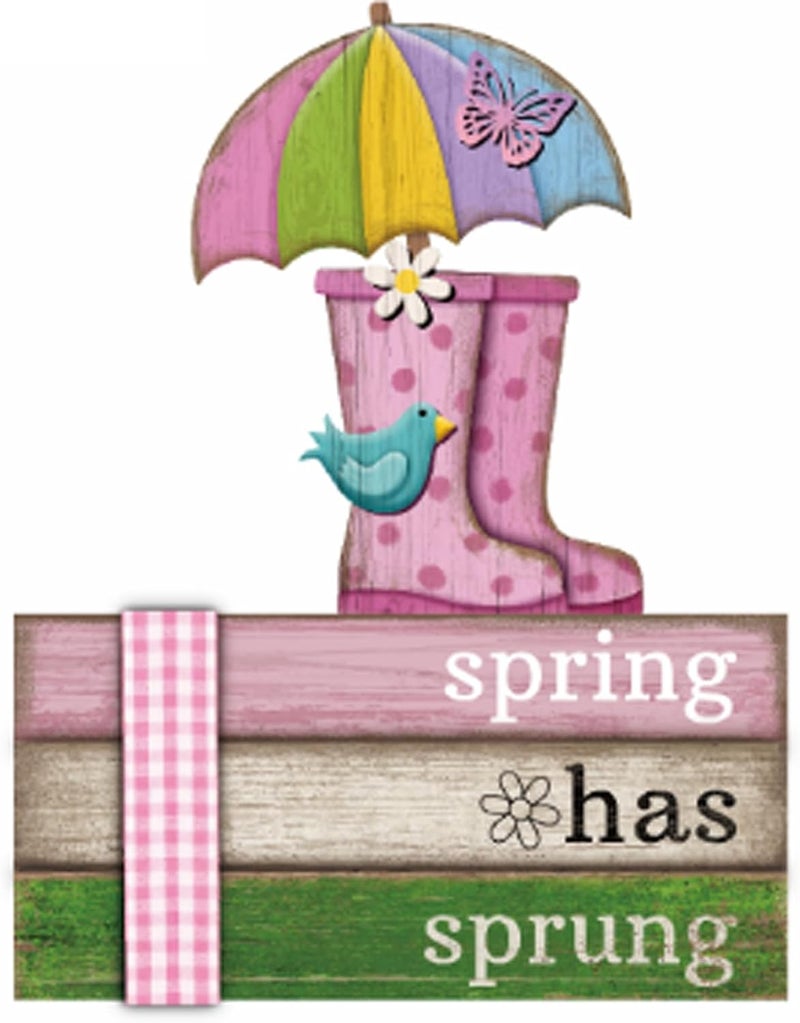 4 Pcs Spring Table Decorations Colorful Spring Wooden Signs Tiered Tray Decor Umbrella Rain Boot Tiered Tray Decor Farmhouse Table Centerpiece for Home Kitchen Shelf